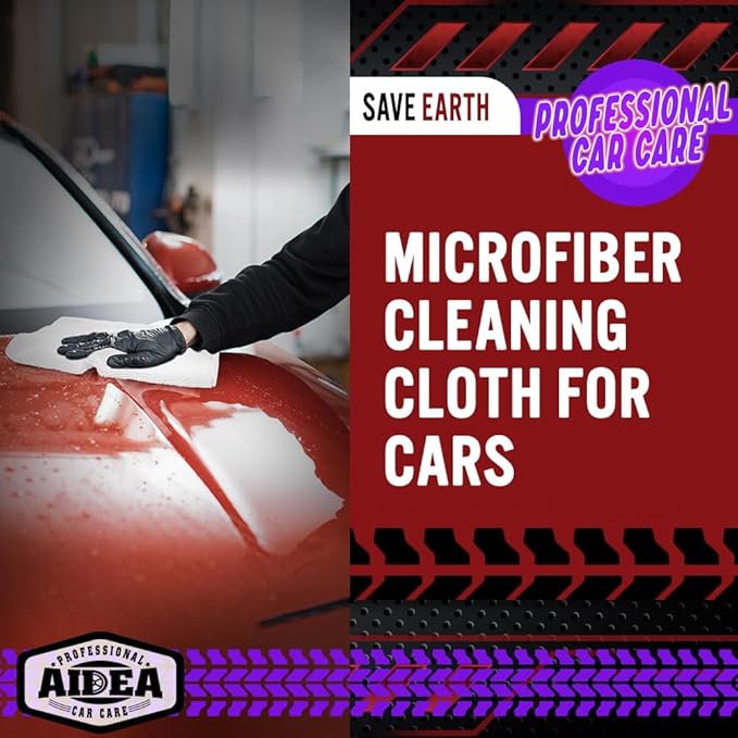 AIDEA Microfiber Cleaning Cloth White, 400PK, Microfiber Towels for Cars, Shop Towels Cleaning Rags, Premium Wash Cloths, Absorbent Towel for SUVs, House, Kitchen, Commercial, Cleaning Supplies 12×12"