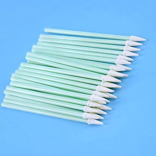 Pointed Foam Tip Cleaning Swabs for 1.25mm LC/MU Fiber Optic Connectors, Camera Lenses, PCB and Hard-to-Reach Areas, Lint-Free, 200pcs