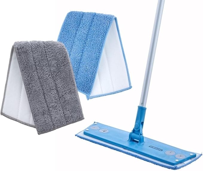 Superio Telescopic Miracle Mop with dusting and Mopping pad Refills, Kitchen, and Bath Cleaning, for Hardwood Floors, Ceramic Tiles, Linoleum