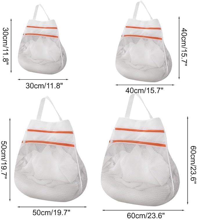 DONGKER Mesh Laundry Bags,2/4PCS Mesh Travel Laundry Bags with Hanging Handle for Washing Delicates Socks Bra Lingerie