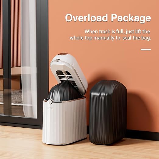 Bathroom Automatic Touchless Trash Can, Self Sealing and Self Changing, Smart Motion Sensor Trash Can with Lid, 2.7 Gallon Waterproof Small Bedroom Garbage Can