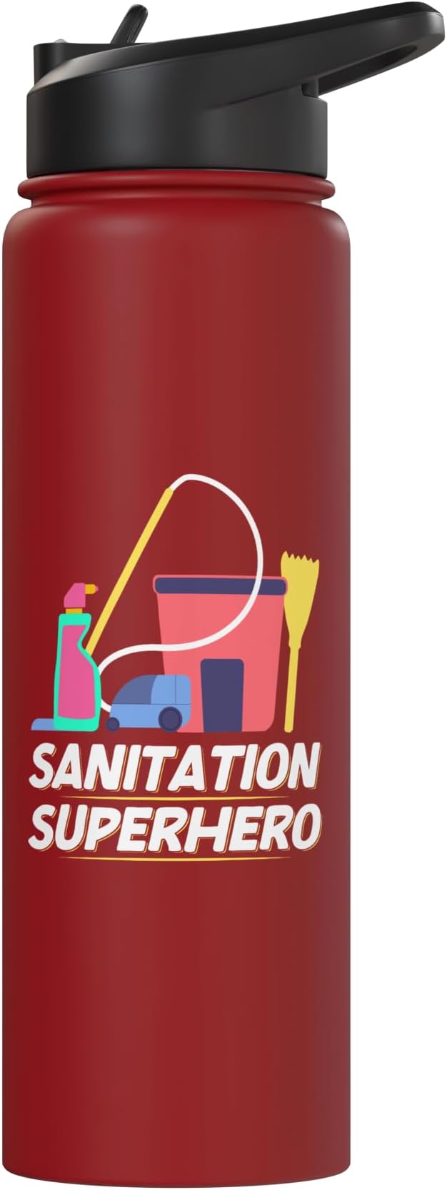 Sanitation Superhero Cleaning Stainless Steel Insulated Water Bottle
