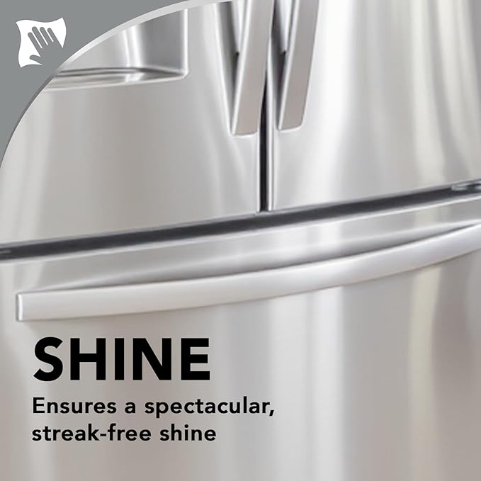 Weiman Stainless Steel Cleaner & Polish, 2 Pack, Anti Fingerprint Spray Stainless Steel Cloth, Water Spots & Grease, No Streaks or Residue, Safe for Metal Polish, Chrome, Appliances, Sinks & Grills