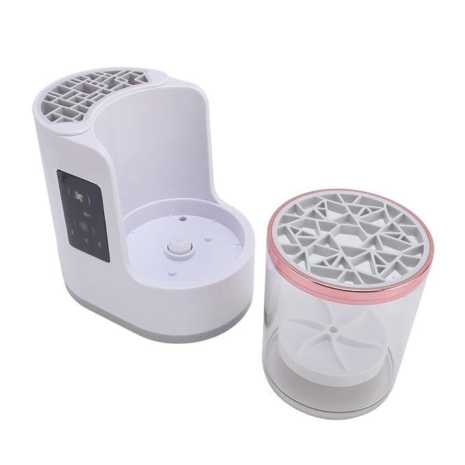 Yinhing Electric Makeup Brush Cleaner Machine Quick Drying Plug in Automatic Cosmetic Brush Washer Tool for Home ABS