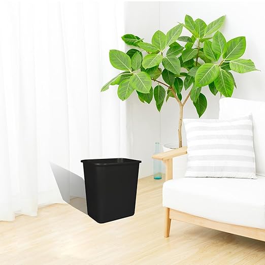 6 Pack Black Small Trash Can with 2 Roll Trash Bags 2 Gallons 8L Plastic Trash Bins Garbage Bin Container for Bedroom Office and Kitchen