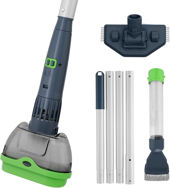 Rechargeable Pool & Spa Hot Tub Vacuum Cleaner - Dual Mode & Magnetic Drive System, 25µm Ultra Fine Mesh Filters for Hot Tub, Small Above Ground Pools - 70 Mins