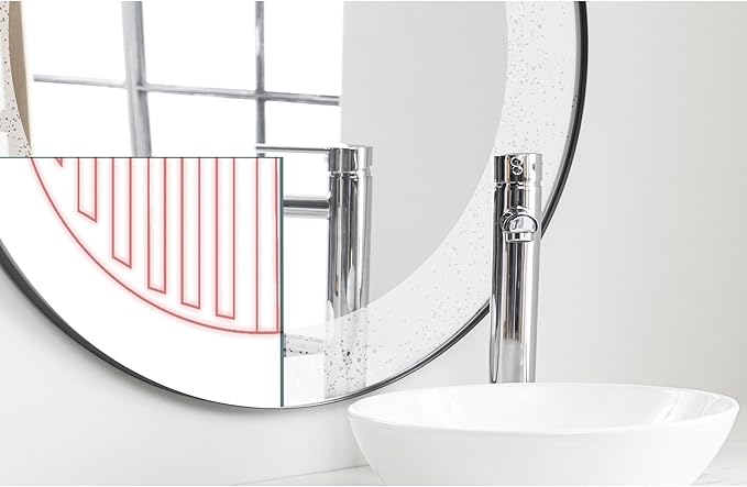 WarmlyYours Heated Mirror Defogger Rectangular 18x24 in. Self-Adhesive Anti Fog and Steam Electric Pad for Existing Bathroom Wall Mirrors