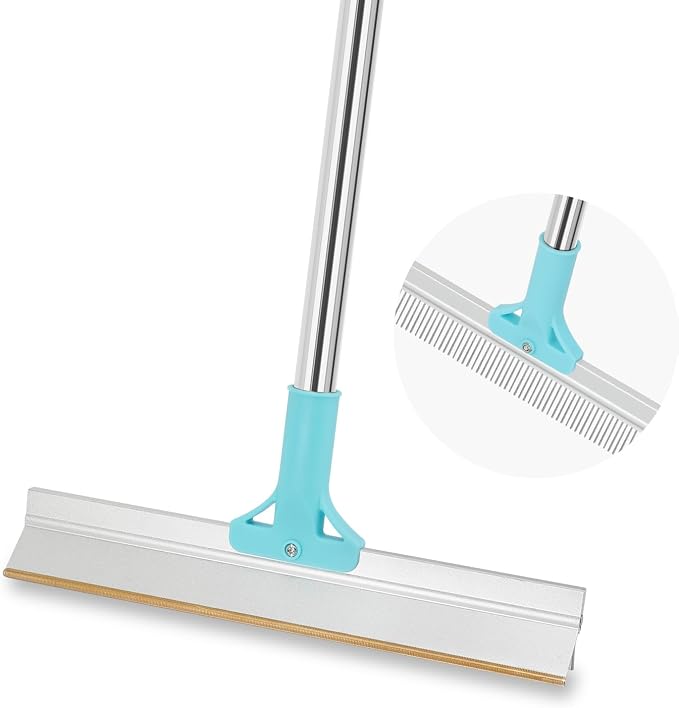 Carpet Rake for Pet Hair Removal，SANLIKE Reusable Pet Hair Remover with Adjustable Long Handle,Carpet Scraper Rake Dog Cat Hair Remover Tool for Rugs, Mats,Couch, Furniture
