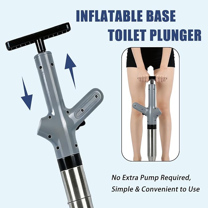 High Pressure Toilet Plunger,Air Drain Unclogger Blaster with Visual Barometer & 6 Different Plunger headss,Upgraded Toilet Plunger,Heavy Duty Clog Remover Kits for Bathroom Sink & Toilet
