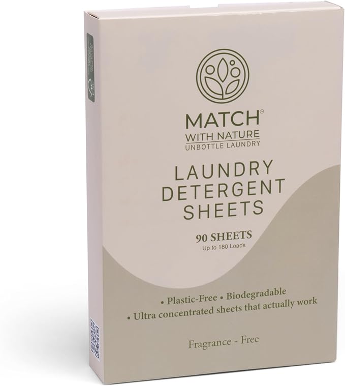 Laundry Detergent Sheets – 90 Pre-Measured Loads, Dissolves Completely – Plastic-Free, Biodegradable & Skin-Friendly Formula – Machine-Ready & Travel Friendly – Fragrance-Free