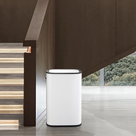 GarveeHome Sensorcan 13 gal Trash Can, Automatic Trashcan for Home Office Bedroom Living Room Garage Large Capacity Space-Saving Trash Bin, Without Inner Bucket, White