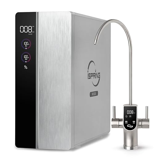 iSpring RO1200 Dual-Flow Reverse Osmosis Water Filter, 1200 GPD High Flow, w/TDS Monitor, Under Sink Tankless Reverse Osmosis System, 3:1 Pure to Drain, TDS PFAS Reduction, Auto Flush, Filter Reminder