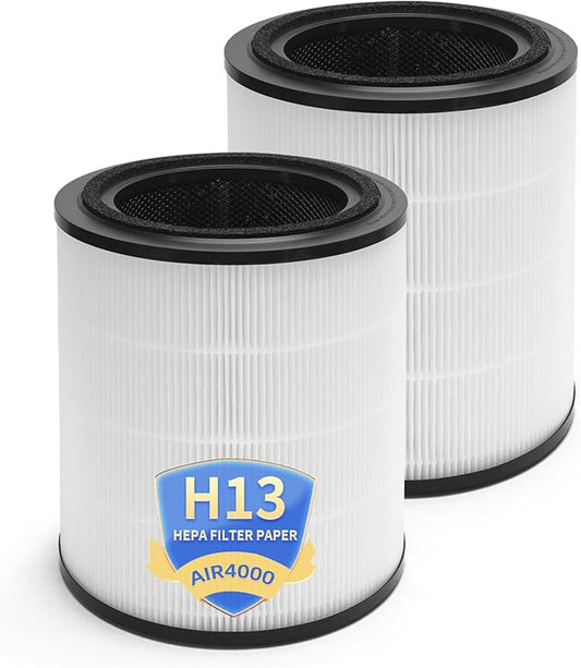 4000 Replacement Filter Compatible With BOSCH 4000 Air Purifier,3-In-1 HEPA Activated Carbon Filter 2 Pack
