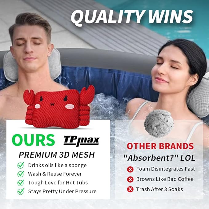 TPmax Reusable Hot Tub Scum Absorber and Oil Absorbing Sponge Twin Pack, Must Have hot tub Accessories for Spa and Pool Cleaner – Hot Tub Sponge – Pool Scum Absorber
