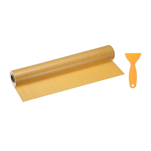 HARFINGTON Wood Grain Repair Tape 15.7 Inch x 33ft Self Adhesive Repair Patch Tape Simulated Wooden Floor Tapes with Plastic Scraper for Tables Doors Windows Furniture, Oak
