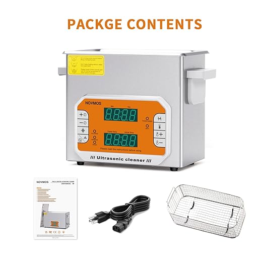 Ultrasonic Cleaner,3L 120W Touch Screen Control Ultrasonic Cleaning Machine with Timer&Heater,Sonic Cleaner for Jewelry,Eyeglasses,Coins,Chains Cleaning (Including Baskets)