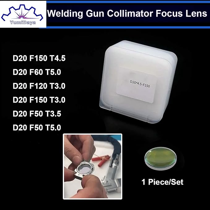 Laser Welding Lens Dia.20mm Focusing Lens, Thinkness 3mm F150,Cleaning Machine D20F150 Focus Lenses for Hand-held Welding Head (D20*3-F150)