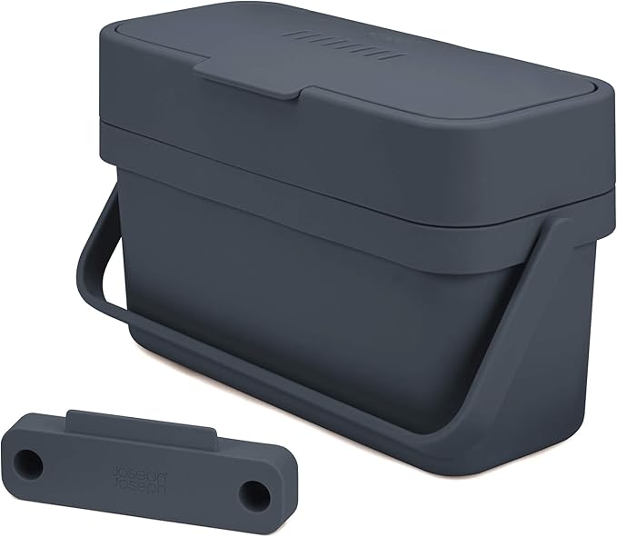 Joseph Joseph 30107 Mountable Compo 4 Food Waste Easy-Fill with Adjustable Air Vent Caddy, 4-Liters (1 US Gallon), Graphite & Intelligent IW2 Bin Liners Custom Fit Bags for Food Waste Caddy 1 Gallon