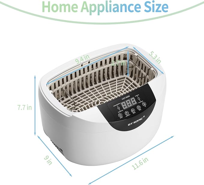 Ul/tra/sonic Cleaner 2.5L, Portable Sonic Cleaning Machine with Timer & Degas, for Jewelry, Eyeglasses, Watches & Small Parts