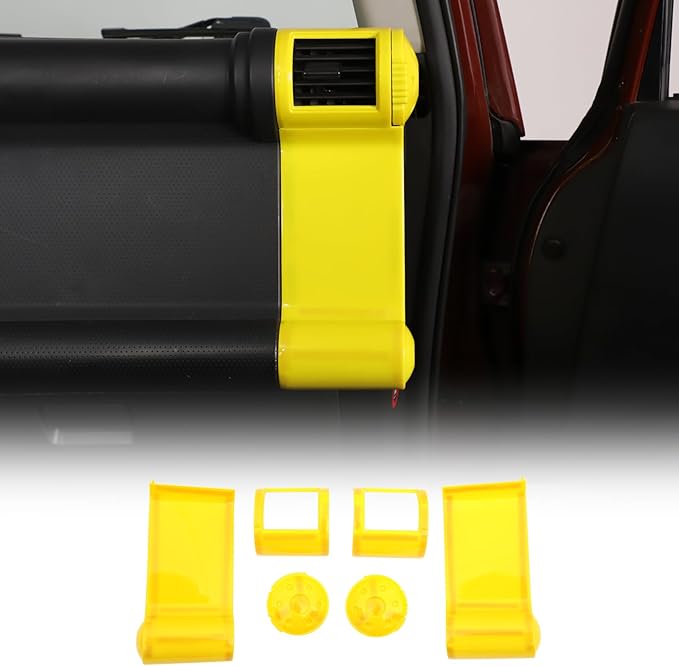 Dashboard Side Air Outlet FrameABS Car Dashboard Side Air Outlet Frame Decorative Panel for Toyota FJ Cruiser (XJ10) 2007-2022 A/C Air Vent Kit Interior Accessories (Yellow)