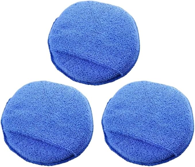 Microfiber Car Applicator Pads Advanced Car Paint Polishing and Waxing Sponges Cars Paint and Cockpit Detailing Care Tool(3PCS Blue)