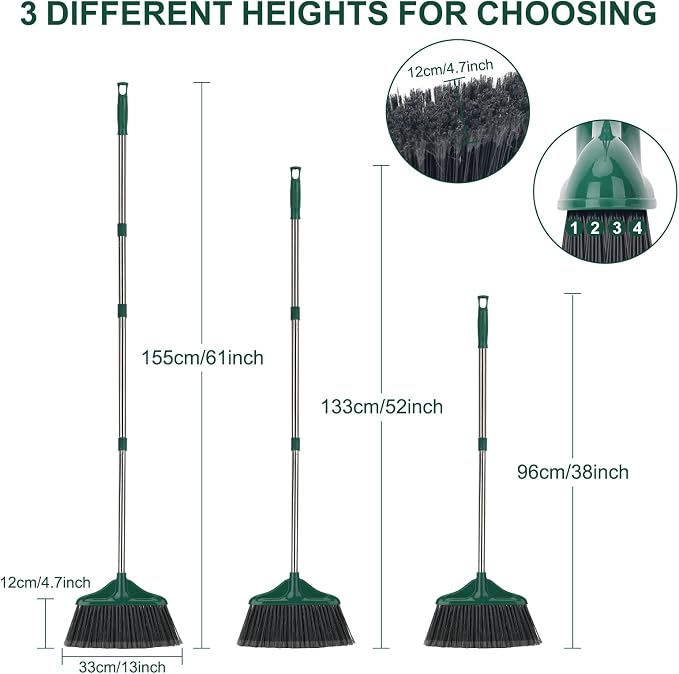 4 PCS Outdoor/Indoor Broom and 24" Commercial Dust Mop