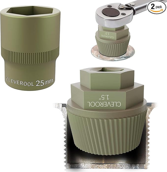 1.5" Tub Drain Extractor with 1inch Socket, Remove The Old, Broken, Stubborn, Rusted Drain Tub Bathtub Stopper, Strong Grab Plumbing Tools with Solid Storage Case