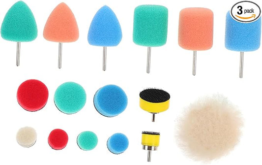 SOLUSTRE 48pcs Buffing Mop Kit for Auto Detailing Sponge Polishing Pads Professional Car Buffing Wheel for Electric Pneumatic Polisher for Headlights and Door Handles