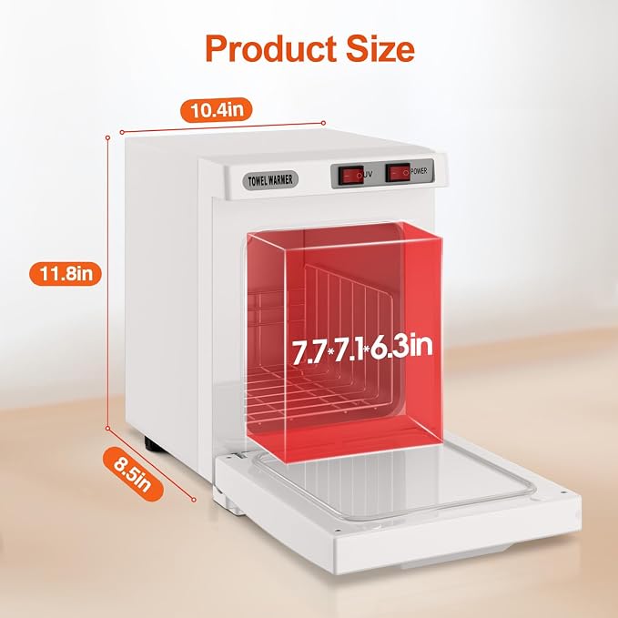 Hot Towel Warmer, 5L Towel Warmer Cabinet, Mini Towel Heating Machine with Stainless Steel Racks, Towel Heater for Spa, Salon, Beauty, Barber, Massage, Gym, Home (White)