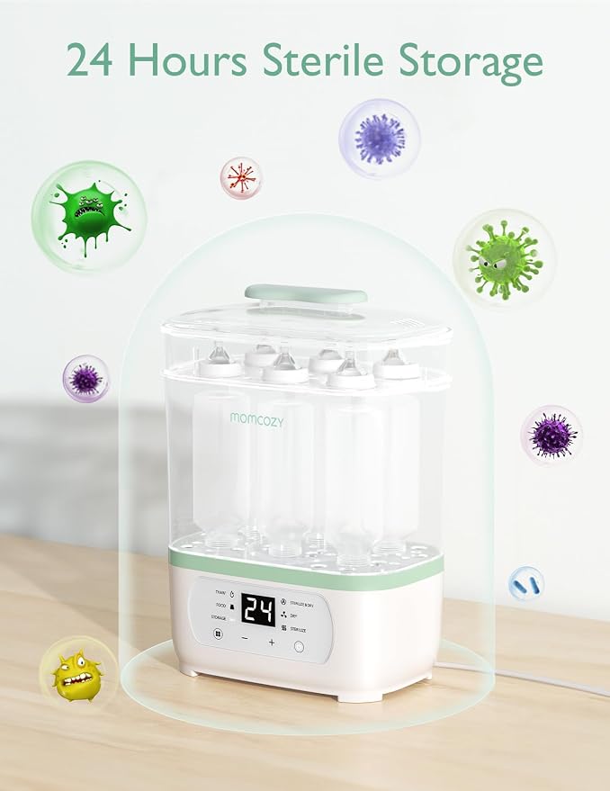 Momcozy Bottle Sterilizer and Dryer, 8-in-1 Electric Steam Baby Bottle Sterilizer for Baby Bottles, Baby stuffs & Breast Pump Accessories