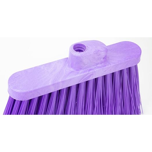 SPARTA Sweeper Broom – 12 Inch Angled Outdoor Broom Head with Durable Polypropylene Bristles, Standard Thread Compatible for Home Garage or Kitchen Cleaning, Purple