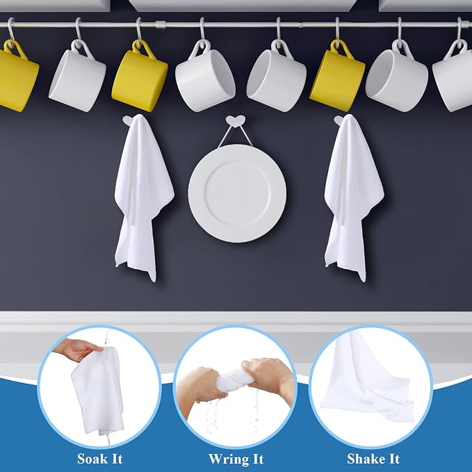 Breling 20 Pieces Sublimation Tea Towels Sublimation Towels Blank for Kitchen 12 x 12 Inch Soft Massage Polyester Absorbent Hand Towel Waffle Weave Microfiber Dish Tea Towel for Sublimations