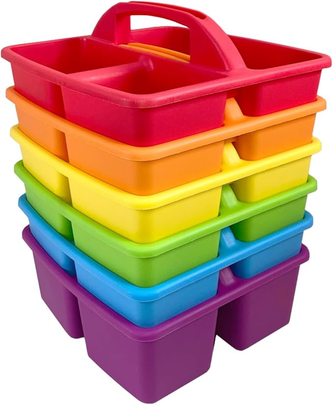 EAI Education Classroom Supply Caddies: Assorted Colors - Set of 6