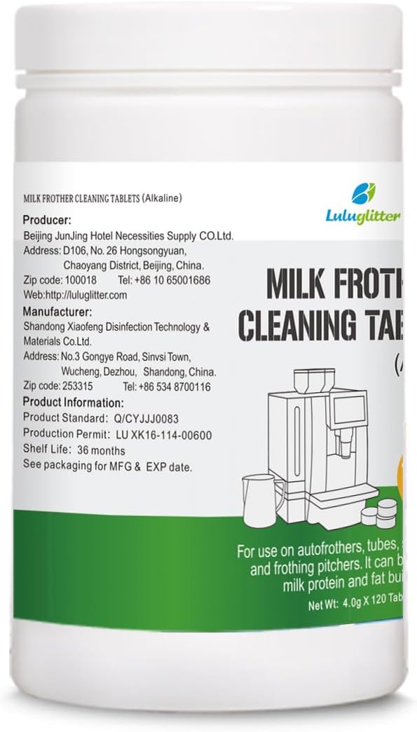milk frother cleaning tablets 4g120t milk system cleaner easily remove milk residue ad build-up in steam wands, valves, and tubes