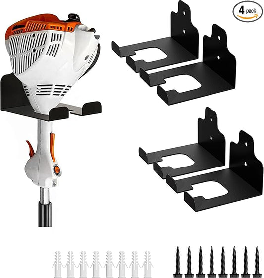 JNIHEEP Garage Organizer Trimmer Rack, Garden Power Tool Hanger Weed Whackers Holder Wall Mounted for Grass Trimmer, Hedge Trimmer, Garage Trimmer, Garden Tools,4 Pack