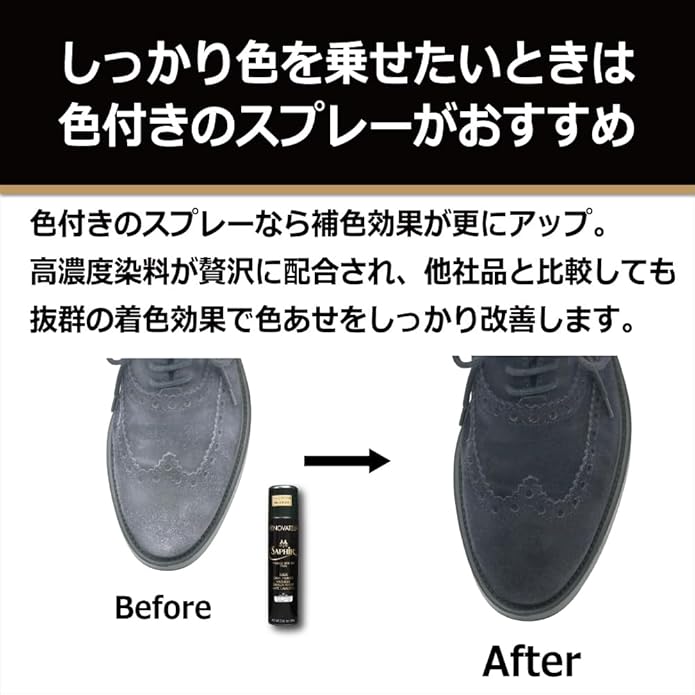 SAPHIR Medaille d'Or Suede Renovator - Protects and Recolors Suede Shoes, Boots, Handbags, Shoe - Navy Blue