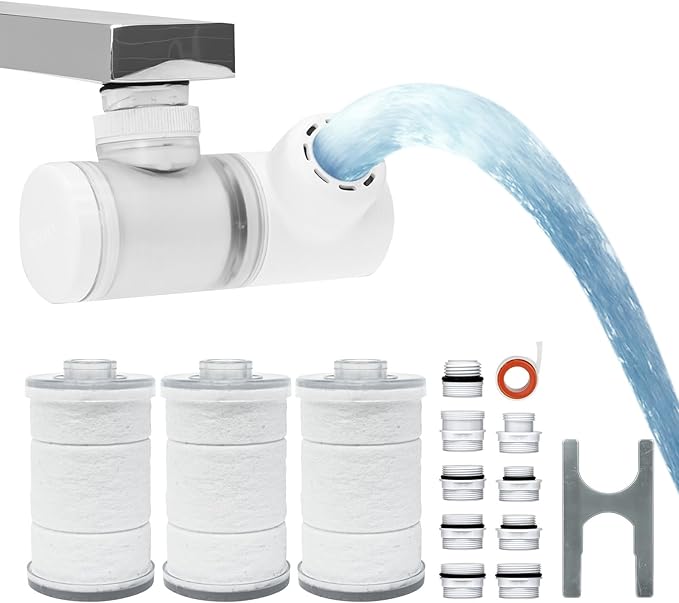 Premium Washbasin Faucet Crafted with Korea’s Beauty Wisdom – Pure Carbon Filters for Bathroom & Kitchen, Carbon Composite, Filtered Faucet 6 Month Set (JNE450-SET-6MO)