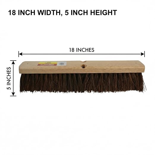 Bristles 4218 18” Push Broom Head for Indoor and Outdoor, Commercial Or Residential Use with Stiff Bristles for Heavy-Duty Work On Concrete, Patio, Garage, Stone Or Any Heavy Duty Cleaning