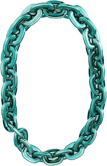 Passed colorfast test,Large Plastic Chain Necklace, 2 Pack / 4 Pack Optional,Hip-hop Rapper Big Chunky Fake Necklace , Super long Detachable, Non-fading Party Clothing Plastic Jewelry Necklace Decoration, Women and Men.