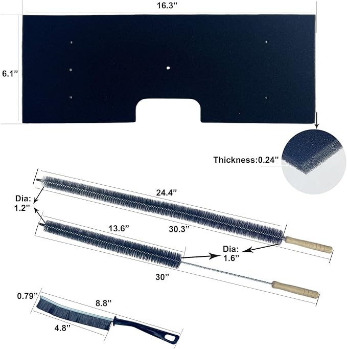 7-in-1 Combo Lint Filter & Vent Cleaner Kit for for GE Washer Dryer, WH01X35719 Replacement Filters with Flexible Dryer Vent Brush for PFQ97HSPVDS Models