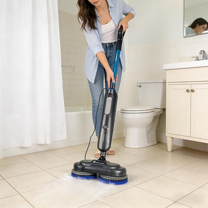 6Pcs 3897A Mop Brush Pad Replacement for Bissell Spinwave Steam Mop 20393、20399、23159、23157、3897A、 2124、3712 Professional Cleaning and Polishing for Deep Cleaning Hard Floors (2Brush+4Disposable Pad)