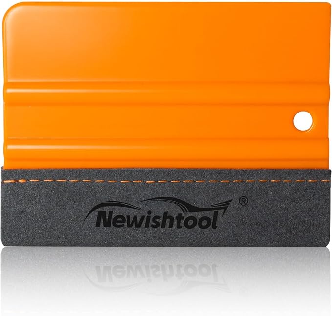 NEWISHTOOL Stitched Buffer Felt Vinyl Wrap Squeegee, 4-Pack Squeegee for Vinyl with Double Layer Sewing Felt, ScratchFress Gliding Card Scraper Wrap Tool for Window Tint, Wet PPF Application