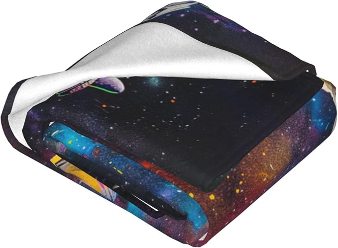 Astronaut Blanket Outer Space Galaxy System Throw Blanket Cozy Plush Flannel Fleece Warm Soft Lightweight Fuzzy Winter Blanket Star Decor Gifts for Girls Boys Women Teens for Bed Sofa Couch 40"X50"