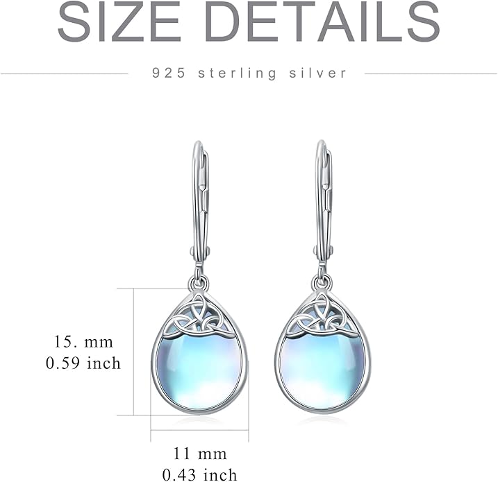 PELOVNY Celtic Knot Filigree Earrings for Women 925 Sterling Silver Moss Agate/Birthstone Infinity Earrings Birthday Christmas Jewelry Gifts for Mom Daughter Wife Sister