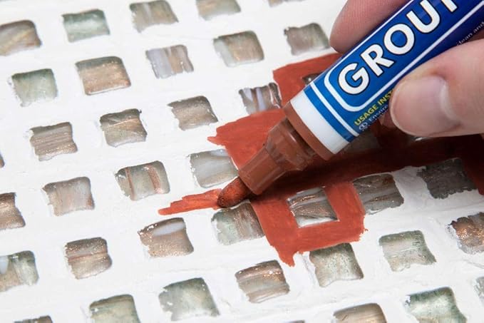 Grout Pen Tile Paint Marker: Terracotta 1 Pack and 2 Pack White with Extra Tips (Narrow, 5mm) - Waterproof Tile Grout Colorant Marker for Cleaner Looking Floors & Whitener Without Bleach