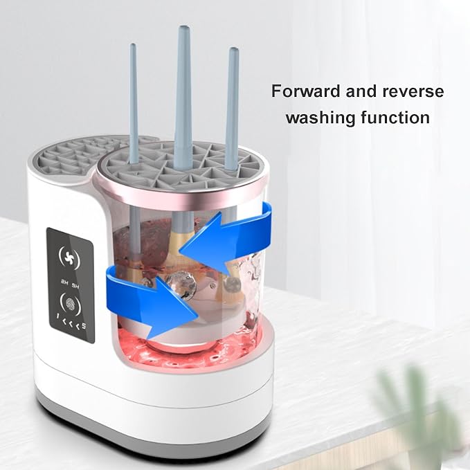 3 in 1 Electric Makeup Brush Cleaner, Automatic Makeup Brush Washer with High Speed Rotating Water Flow and Drying Stand, for Home Cosmetic Brush Cleaning