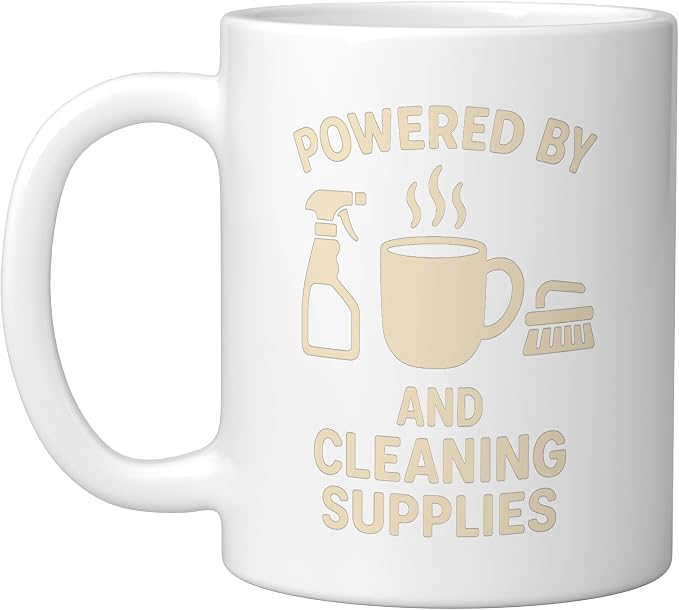 Coffee & Cleaning Supplies Daily Fuel Ceramic Mug, White