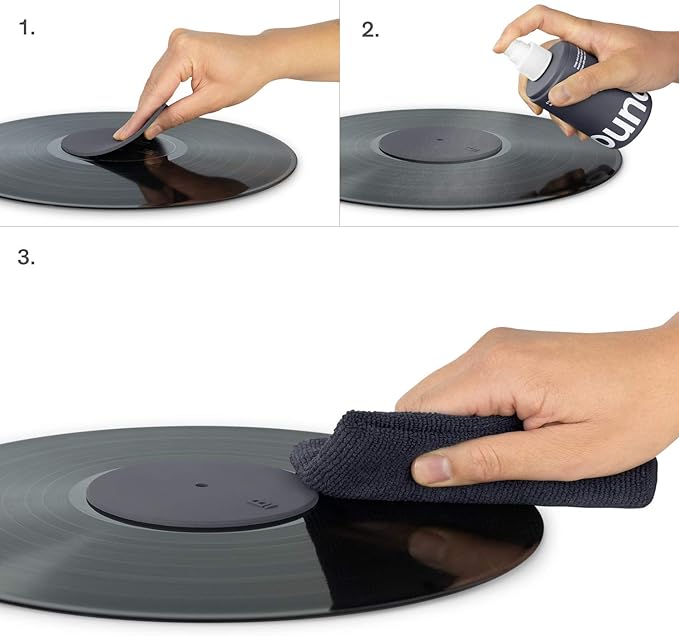 Boundless Audio Record Cleaning Solution - 6.75oz Vinyl Cleaner Fluid, Vinyl Cleaner Cloth & Record Label Protector