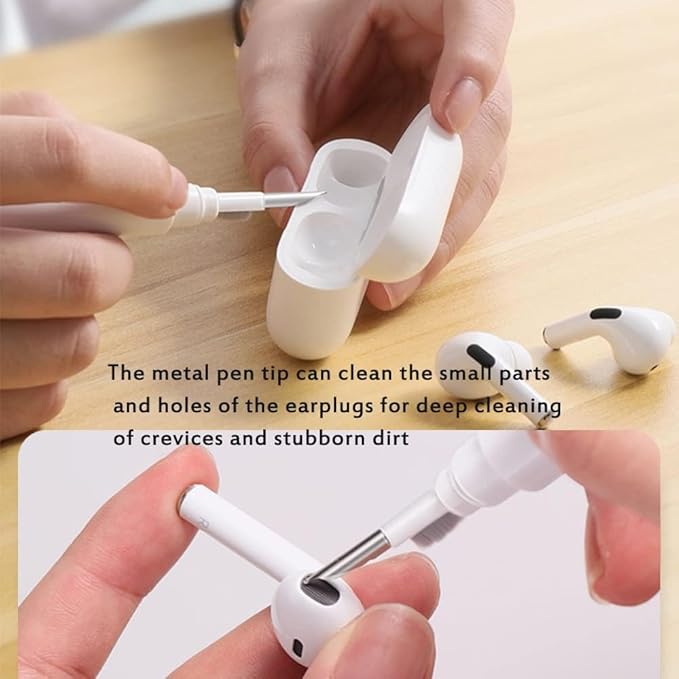 Audiologist's Choice Earbud Cleaning Kit with Audio Wipes - 3-in-1 Pen for AirPods, iPhone Cleaner, Earwax Removal, Speaker & Bluetooth Earbuds - Compact & Travel-Friendly (Cleaning Kit + 10 Count)