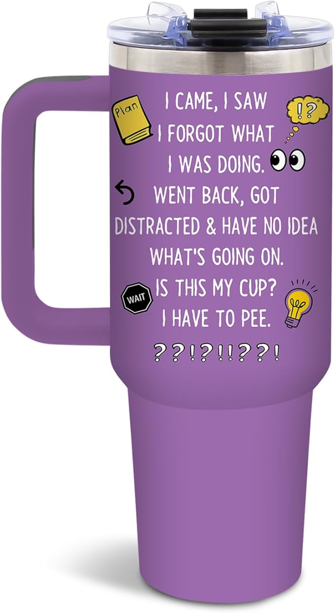 DUUV Birthday Gifts for Women Men, I Came I Saw I Forgot Tumbler 40 Oz, Gag Gifts for Grandma Grandpa Mom Dad Elderly Senior Citizen Old People, Gift for Retirement Birthday Christmas, 1PCS